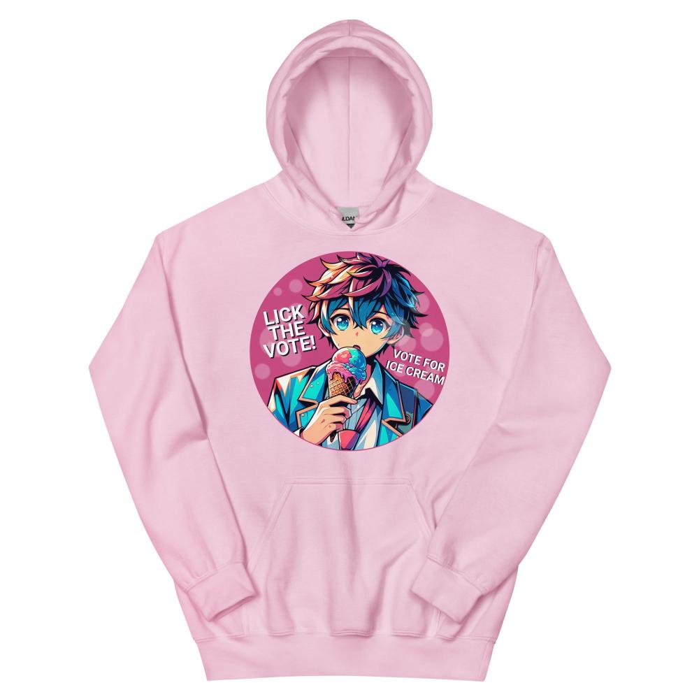 Lick The Vote Anime Ice Cream Boy Hoodie - Light Pink Color - https://ascensionemporium.net